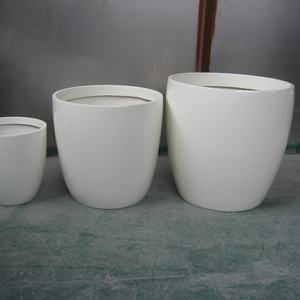 Pot de fleurs rond blanc de haute qualité, pot de fleurs en résine de fibre de verre pour l'extérieur, pour jardin et hôtel - Product Image 4