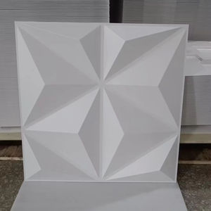 Design de mode 500*500mm Taille PVC Papier Peint Autocollant Salon Intérieur Art Décoration Pvc 3d Panneaux Muraux Blanc Paillettes - Product Image 1