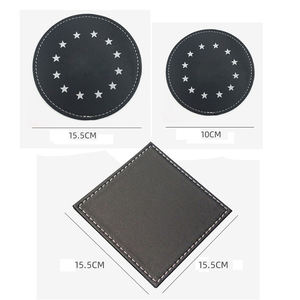 Posavasos nórdicos de cuero PU, serigrafía de prensa en caliente, posavasos de cuero personalizado con aislamiento impermeable - Product Image 6