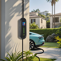 NACS Station de charge EV portable 7kW 32A Chargeur électrique WiFi APP intelligent réglable avec prise CEE bleue Grand écran couleur