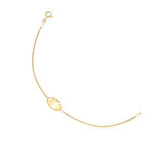 Gemnel <span class=keywords><strong>argento</strong></span> 925 <span class=keywords><strong>con</strong></span> pendente a forma ovale placcato <span class=keywords><strong>in</strong></span> oro <span class=keywords><strong>bracciale</strong></span> personalizzato <span class=keywords><strong>con</strong></span> <span class=keywords><strong>nome</strong></span> inciso per donna - Product Image 2