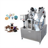 Machine de remplissage et de scellage pneumatique à table rotative Langtai pour contenants en plastique, bouteilles, pots, cosmétiques, lotions, étiquetage alimentaire et feuilles métalliques