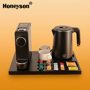 เครื่องชงกาแฟแคปซูล Honeyson 1100W รุ่น Professional พร้อมปั๊มสแตนเลสสตีลแบบอิตาลี แรงดัน 19 บาร์ สำหรับโรงแรม ชุดถาดใส่แคปซูล เหมาะสำหรับการตั้งแคมป์ - Product Image 1