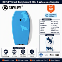 Bodyboard pour enfants à motif requin avec laisse, planche de surf à queue de croissant pour la plage, la piscine et les sports nautiques
