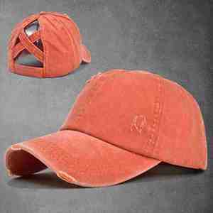 Custom Embroidery Printing Logo Washed Distressed Baseball <b>Cap</b> Ponytail Hat High Messy Bun Ponycap for <b>Women</b> Promotion Gifts - Product Image 2