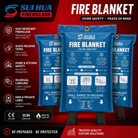 Couverture anti-feu à tirage rapide en fibre de verre pour usage domestique et en cuisine, pour incendies de graisse et situations d'urgence, rangement mural compact, vente en gros, fourniture OEM