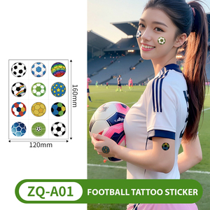 สติกเกอร์ลายฟุตบอลแบบชั่วคราว วัสดุกระดาษ ติดทนนาน 3-7 วัน สำหรับตกแต่งร่างกาย แฟนคลับ และงานปาร์ตี้ - Product Image 2