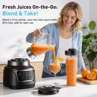 Hete Aanbieding 380W 5-in-1 Variabele Snelheid 6 Messen Koperen Motor Huishoudelijke Persoonlijke Voedselprocessor Fruitmixer Blender