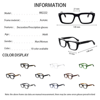 Monture de lunettes en acétate, design rétro rectangulaire de grande taille, de haute qualité avec décoration à rivets, lunettes optiques