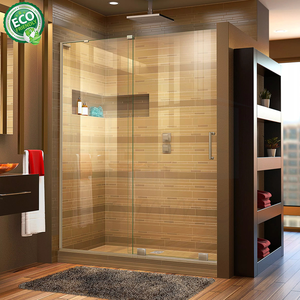 Porte de douche semi-cadre 10 mm en verre transparent nickel brossé coulissante silencieuse vente en gros - Product Image 6