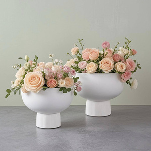 Vase rond en céramique blanc et noir, décoration écologique pour la maison, pour hôtel et mariage, pot à <span class=keywords><strong>fleurs</strong></span> <span class=keywords><strong>moderne</strong></span> minimaliste - Product Image 5