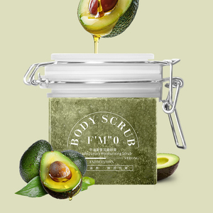 Exfoliante <span class=keywords><strong>de</strong></span> sales <span class=keywords><strong>de</strong></span> aguacate <span class=keywords><strong>de</strong></span> etiqueta privada OEM, exfoliante corporal orgánico para SPA, exfoliante corporal blanqueador con aceite <span class=keywords><strong>de</strong></span> almendras dulces, exfoliante corporal vegano - Product Image 2