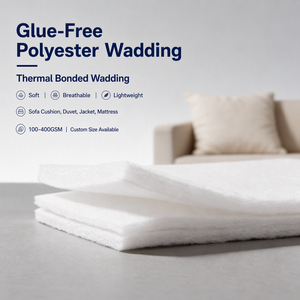 Ouate thermique en polyester GSM personnalisable, sans colle, en rouleau, pour le rembourrage de vestes, doudounes, canapés et coussins, 200 GSM - Product Image 1