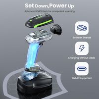 Eyoyo-Escáner de código de barras con soporte de carga inalámbrica, lector de código de barras, 2D QR Industrial, IP65, resistente al agua, 3 en 1, Bluetooth, USB