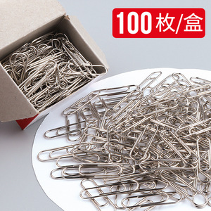 M&G Paper Clips 3# 50 Mm Stainless Steel Nickel Plated Rust Protection <b>Office</b> <b>Supplies</b> 100 Pieces Per Box - Product Image 2