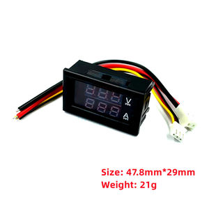 Voltímetro y Amperímetro Digital Dual LED Azul + Rojo DC 100V 1A 10A 50A 100A, Medidor de Voltaje y Corriente DSN-VC288 - Product Image 5