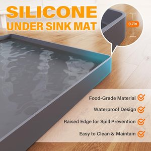2025 New Arrival 100% Silicone Waterproof <strong>Cabinet</strong> Protector Mats under Sink <strong>Kitchen</strong> <strong>Cabinet</strong> <strong>Liner</strong> for Kitchenware - Product Image 2