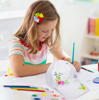 Sombreros personalizados pintados a mano DIY gorras de béisbol en blanco artesanías creativas pintura para niños sombreros Pascua Acción de Gracias actividad familiar