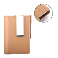 Dompet Kartu Kredit Bisnis FangShui dari Aluminium Alloy Asli, Penutup Tombol, Multifungsi, Otomatis, Halus, Pelindung Kartu RFID 10mm