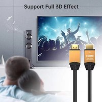 Câble personnalisable 1M/2M/3M 18 Gbps à paire torsadée tressée mâle-mâle, gaine PVC plaquée or, 4K 60Hz 3D 1080P pour projecteur