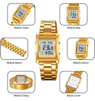 Montre SKMEI 2591 connectée Bluetooth avec heure de prière précise et boussole, fonction téléphone, en acier inoxydable, étanche, de luxe, Azan Qibla pour musulmans