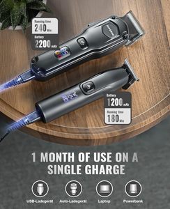 Cortadora de Pelo Eléctrica Inalámbrica Jack Rose, Juego de Recortadoras para Hombre, USB, Lavable, Impermeable, en Inglés Británico, con Batería de Acero Inoxidable - Product Image 6
