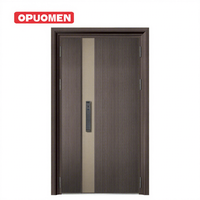 Portes d'entrée extérieures pivotantes en aluminium de sécurité au design moderne, portes d'entrée coupe-feu, taille personnalisée pour cuisine, hall, maison