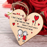 Cadeau idéal pour votre petit ami ou petite amie, souvenir romantique, plaque en bois suspendue en forme de cœur, faite à la main
