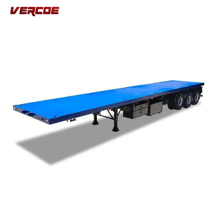 3 Axles 30 Ton 20FT 40 FT Container Shipping Semi Trailer Flatbed Trailer For Sale