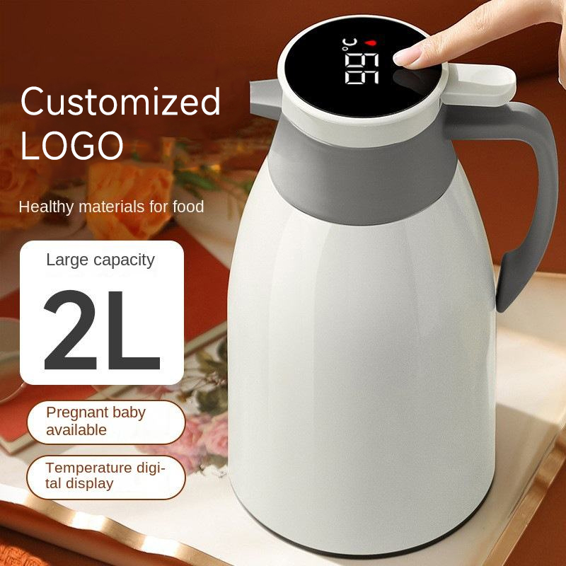Modern Glass Thermos Vacuum Flask Digital Temperature Display Smart Water Bottle 2L Eco-Friendly Home Office Outdoor Use view 2
