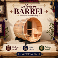 Sauna extérieur en cèdre rouge canadien au design moderne, cabine de vapeur traditionnelle en bois massif pour villas, en promotion