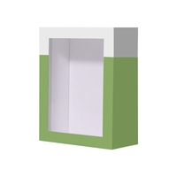 Boîte cadeau rigide portable haut de gamme personnalisée verte avec fenêtre, écologique