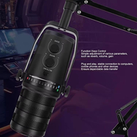 Microphone à condensateur réglable avec suppression du bruit, USB Type C, cardioïde, en alliage d'aluminium, pour enregistrement de jeux en direct