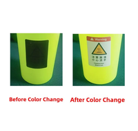 Autocollant thermochromique réversible d'avertissement de surface chaude, noir et rouge, sensible à la chaleur, étanche, résistant à la chaleur, étiquette de température