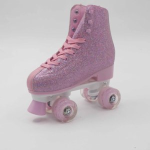 Patins à roulettes Quad extérieurs de haute qualité pour femmes et filles avec roue en cuir synthétique PU avec patins à roulettes clignotants légers et PVC - Product Image 5