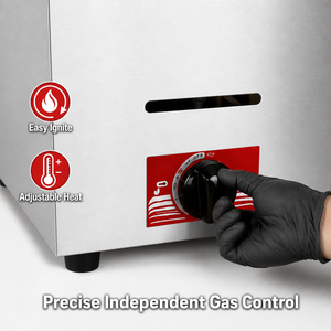 Freidora comercial de gas GLP de sobremesa, 6L, tanque único, cesta individual, para papas fritas, pollo, snack bar, restaurante, cocina - Product Image 5