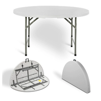 Tables de réception pliantes rectangulaires en plastique blanc bon marché pour les fêtes
