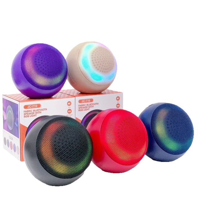 New JC-710 Bowling Ball Shape Mini Portable for 5.3 Speaker RGB Colorful Light TF Card TWS Pairing FM Radio-Outdoor Gift