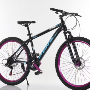 Bicicleta de Montaña para Adultos, Diseño Geométrico, Ruedas de 26 Pulgadas, Color Negro, con Sistema de Frenos de Disco y Horquilla de Acero - Product Image 1