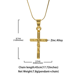 14K Vergoldete 316 Edelstahl PVD Kleine Kreuz-<span class=keywords><strong>Jesus</strong></span>-Halskette für Männer & Kinder mit Kastenkette Christliche Jubiläums-Geschenke - Product Image 6