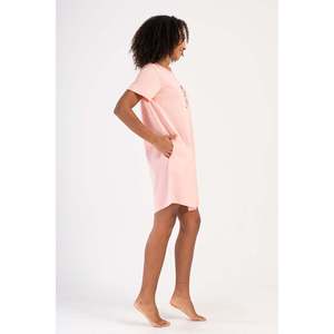 Túnica de manga corta con cuello redondo y bolsillo ovalado para mujer, ropa de dormir - Product Image 2