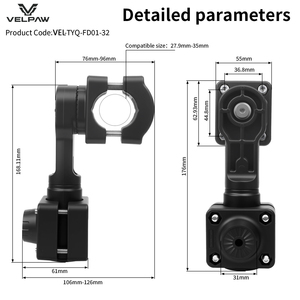 Support de poteau rotatif à 360 degrés réglable Velpaw pour transducteur LiveScope LVS32, composite résistant à la corrosion de qualité marine - Product Image 2