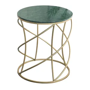2021 small desk elegant 60cm height green marble top ottoman coffee table corner table