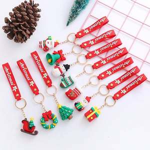 Portachiavi <span class=keywords><strong>natale</strong></span> in pvc 3D cartone animato in gomma morbida Babbo <span class=keywords><strong>Natale</strong></span> alce pupazzo di neve albero di <span class=keywords><strong>natale</strong></span> portachiavi bambola anno nuovo decorazione portachiavi - Product Image 1