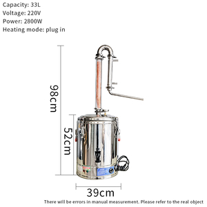 Columna de cristal de condensador de cobre con enchufe de 33L, malla de cobre integrada, accesorios de destilería para cerveza privada - Product Image 6
