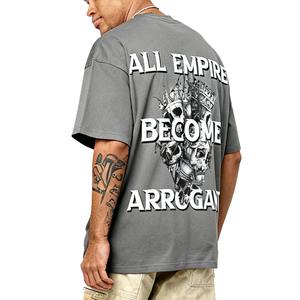 NUOVA T-shirt <span class=keywords><strong>di</strong></span> Lusso Personalizzabile con Nome del Marchio, Grigia, Premium, Bianca, Pesante, 100% Cotone, Unisex - Product Image 3