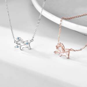 925 Sterling Silver <b>Unicorn</b> Pendant Necklace for Women - Colorfast Dainty Luxury Unique Summer-Ready Jewelry - Product Image 1