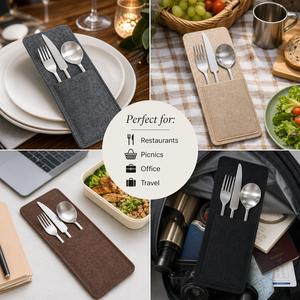 Estuche para Cubiertos de Fieltro de Calidad Hotelera con Costuras Reforzadas, Porta Cubiertos para Uso Comercial Diario, Suministro al por Mayor - Product Image 6