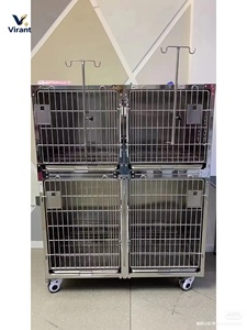 Jaula <span class=keywords><strong>Veterinaria</strong></span> para Perros y Gatos de Acero Inoxidable 304 con Soporte para Vía Intravenosa para Clínica <span class=keywords><strong>Veterinaria</strong></span> - Product Image 5