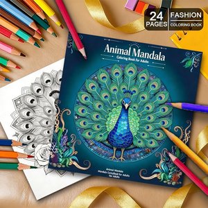 Carnet de coloriage OMD <span class=keywords><strong>Mandala</strong></span> <span class=keywords><strong>Animaux</strong></span> personnalisé avec pages et logo sur mesure pour carnet de croquis, fournitures scolaires d'art, livres anti-stress - Product Image 1